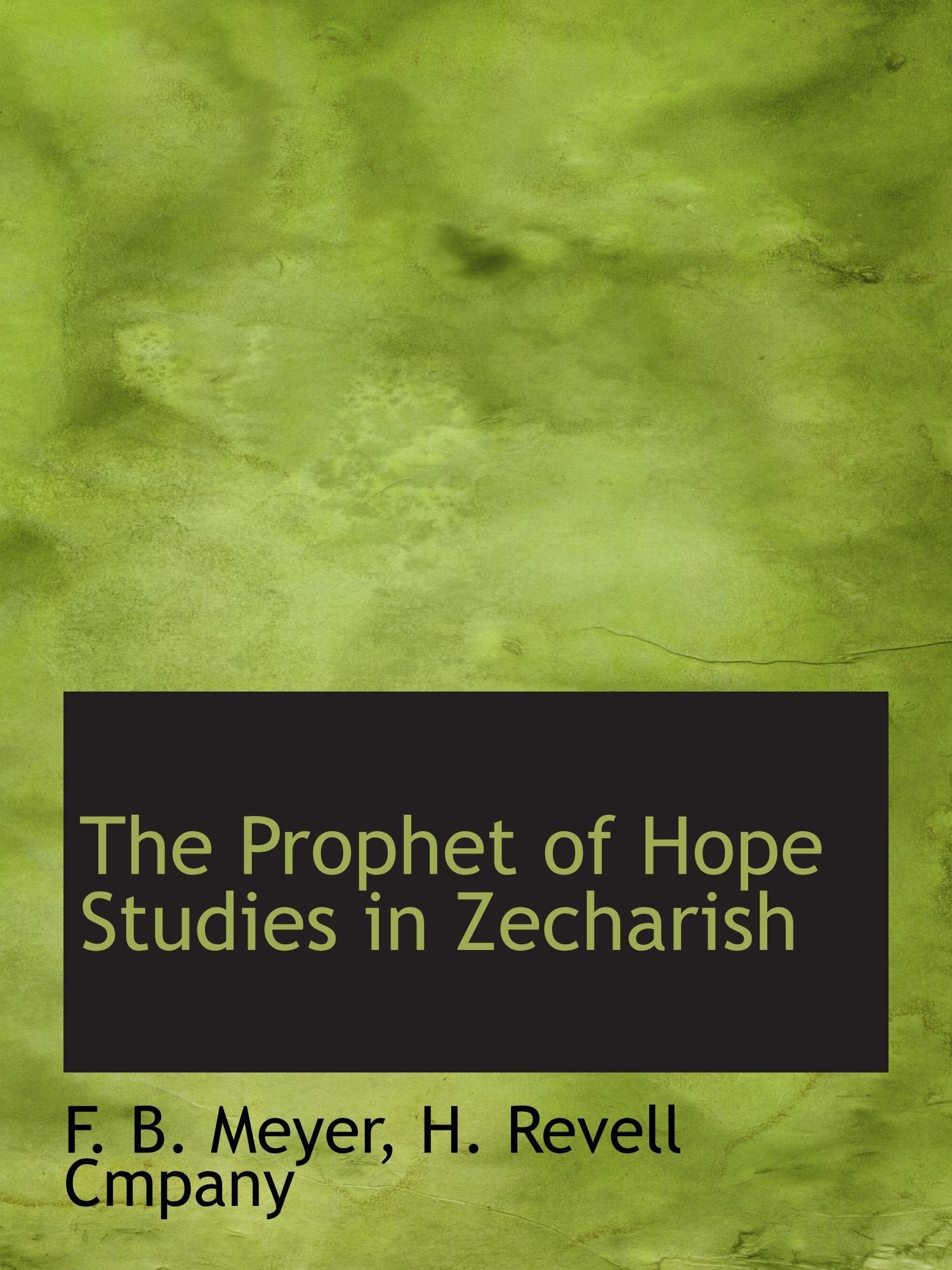 The Prophet of Hope Studies in Zecharish Politics & History