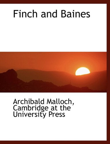 Finch and Baines book