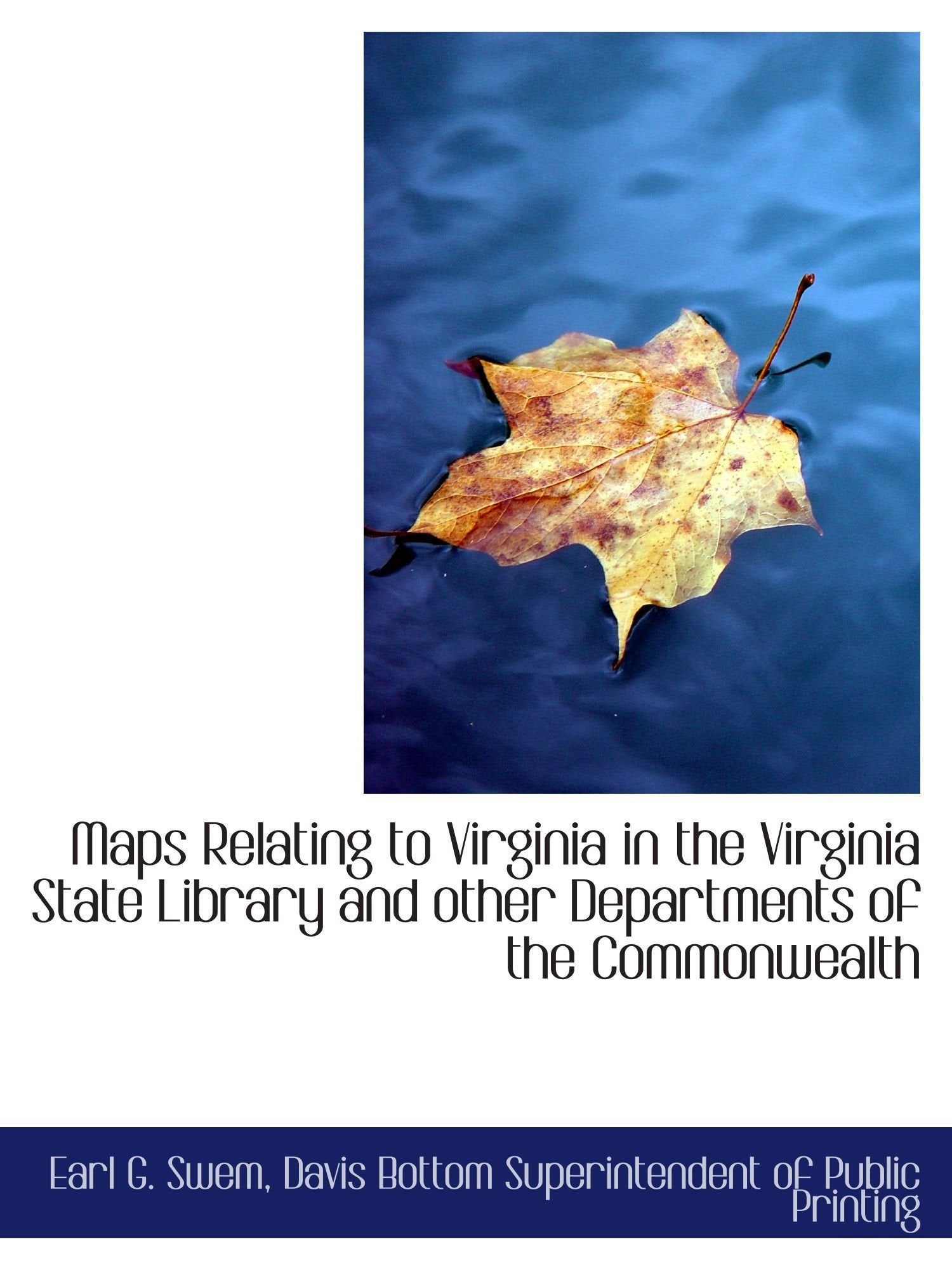 Maps Relating to Virginia in the Virginia State Library and other Departments of the Commonwealth Politics & History