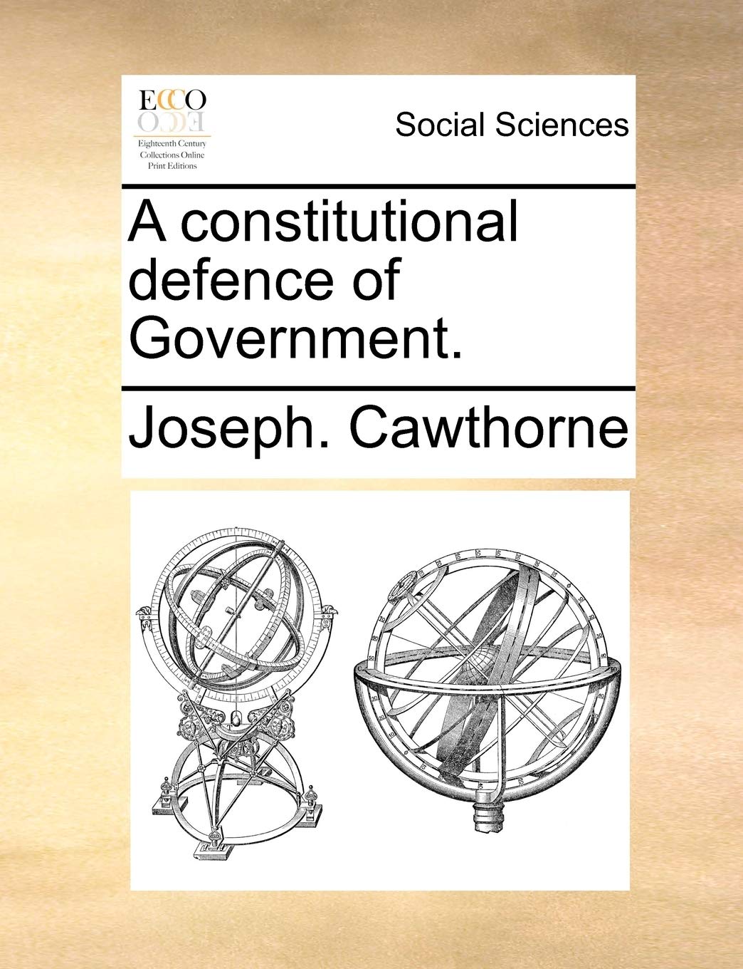 A Constitutional Defence of Government. Books
