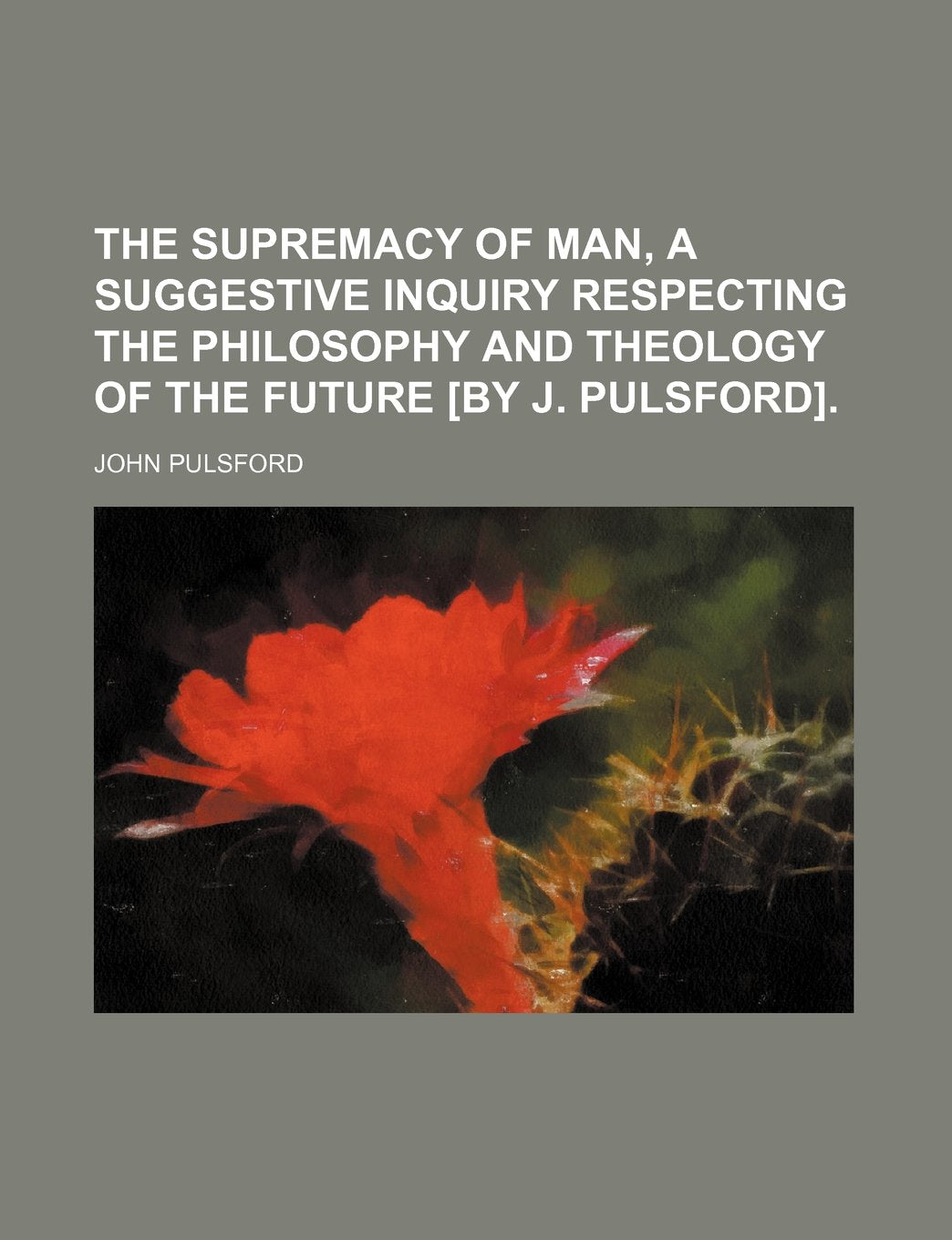 The Supremacy of Man, a Suggestive Inquiry Respecting the Philosophy and Theology of the Future . Books