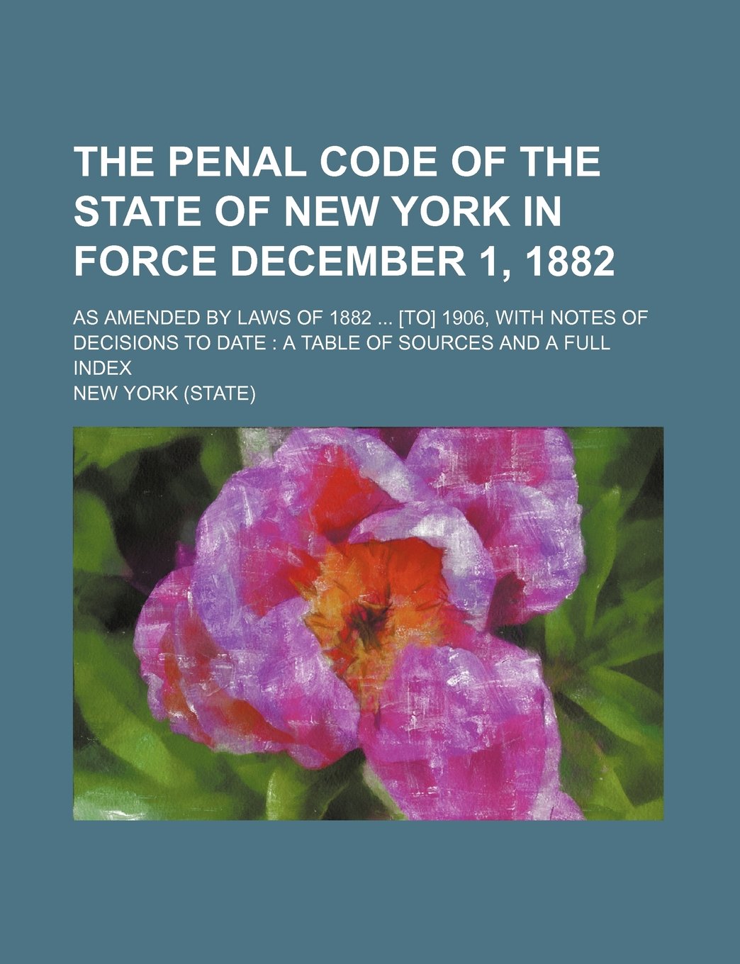 The Penal Code of the State of New York in Force December 1, 1882; As Amended by Laws of 1882 1906, with Notes of Decisions to Date a Table of Sources and a Full Index Books