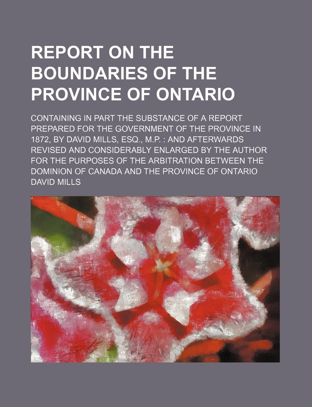 Report on the Boundaries of the Province of Ontario; Containing in Part the Substance of a Report Prepared for the Government of the Province in 1872, ... Enlarged by the Author for the Purpo Books