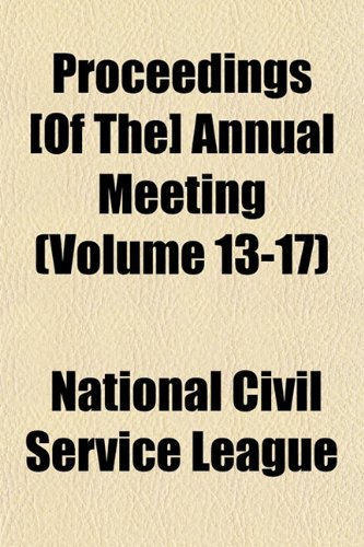 Proceedings Annual Meeting (Volume 13-17) Books