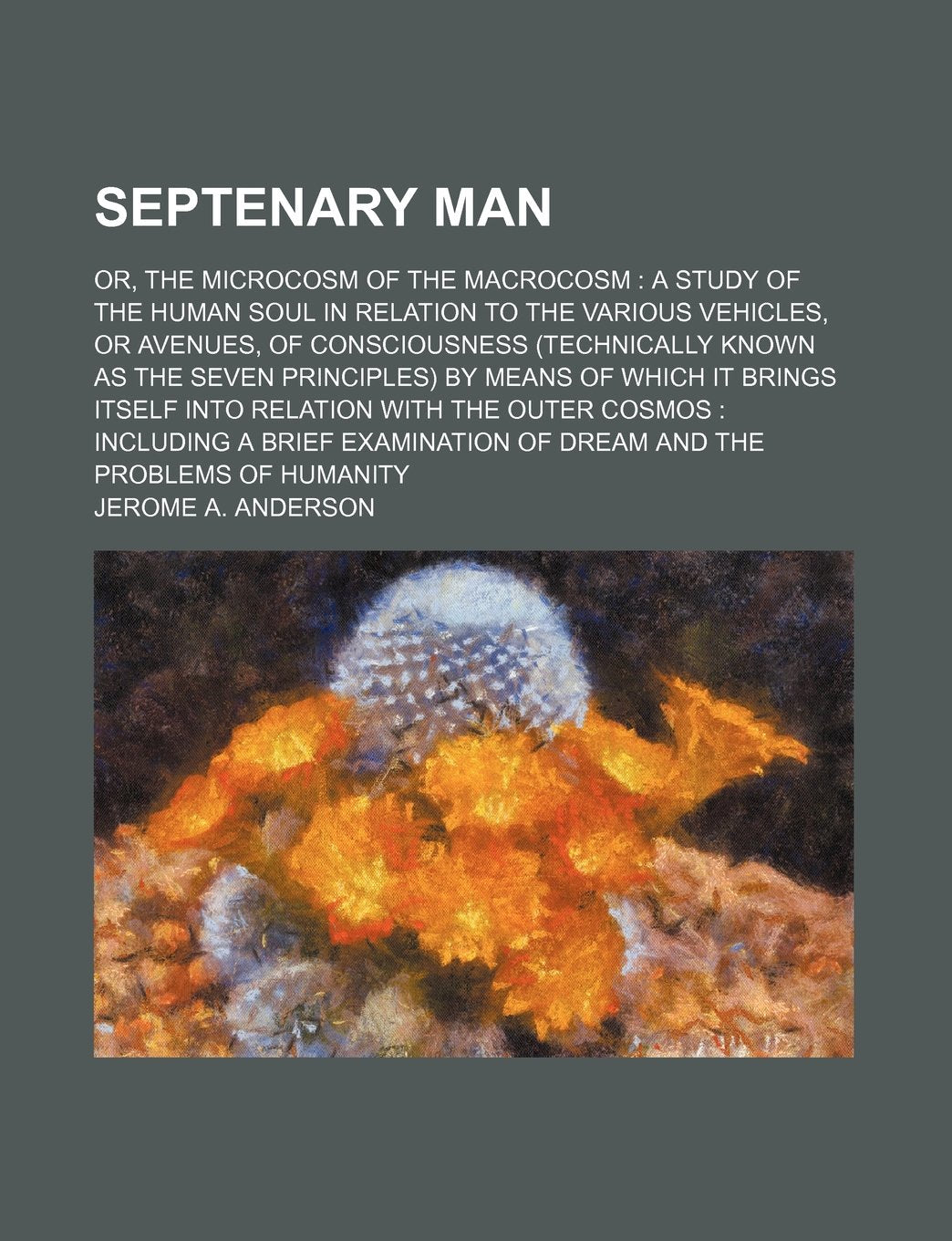 Septenary Man; Or, the Microcosm of the Macrocosm a Study of the Human Soul in Relation to the Various Vehicles, or Avenues, of Consciousness ... Means of Which It Brings Itself Into Relation Books