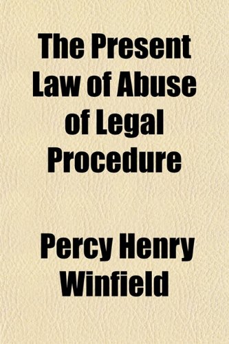 The Present Law of Abuse of Legal Procedure Books