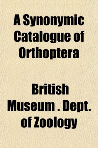 A Synonymic Catalogue of Orthoptera Books