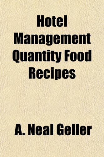 Hotel Management Quantity Food Recipes Books