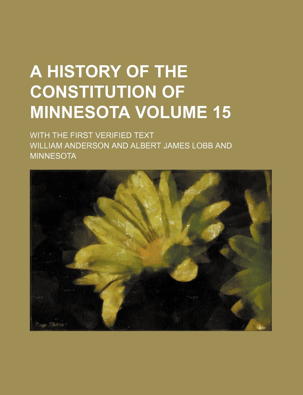 A History of the Constitution of Minnesota Volume 15; With the First Verified Text Books