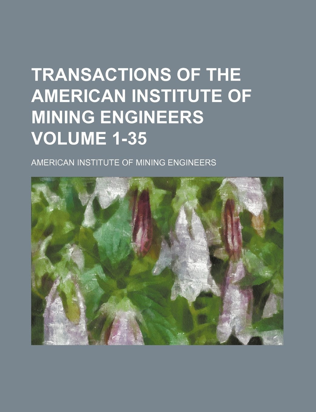 Transactions of the American Institute of Mining Engineers Volume 1-35 Books