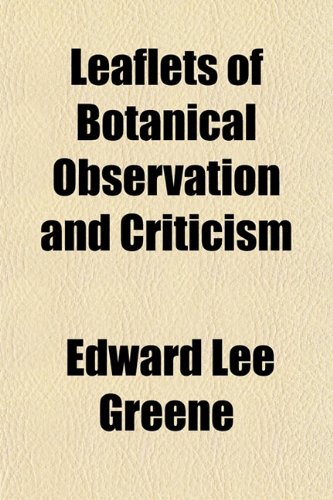 Leaflets of Botanical Observation and Criticism Books