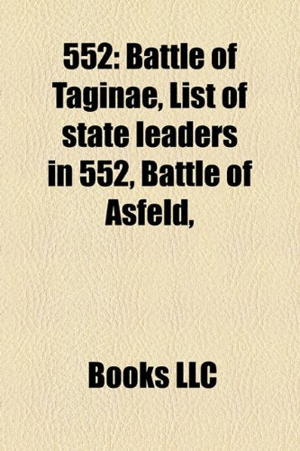552: Battle of Taginae, List of State Leaders in 552, Battle of Asfeld, Books