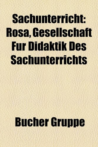 Sachunterricht: Rsa, Gesellschaft Fr Didaktik Des Sachunterrichts Books
