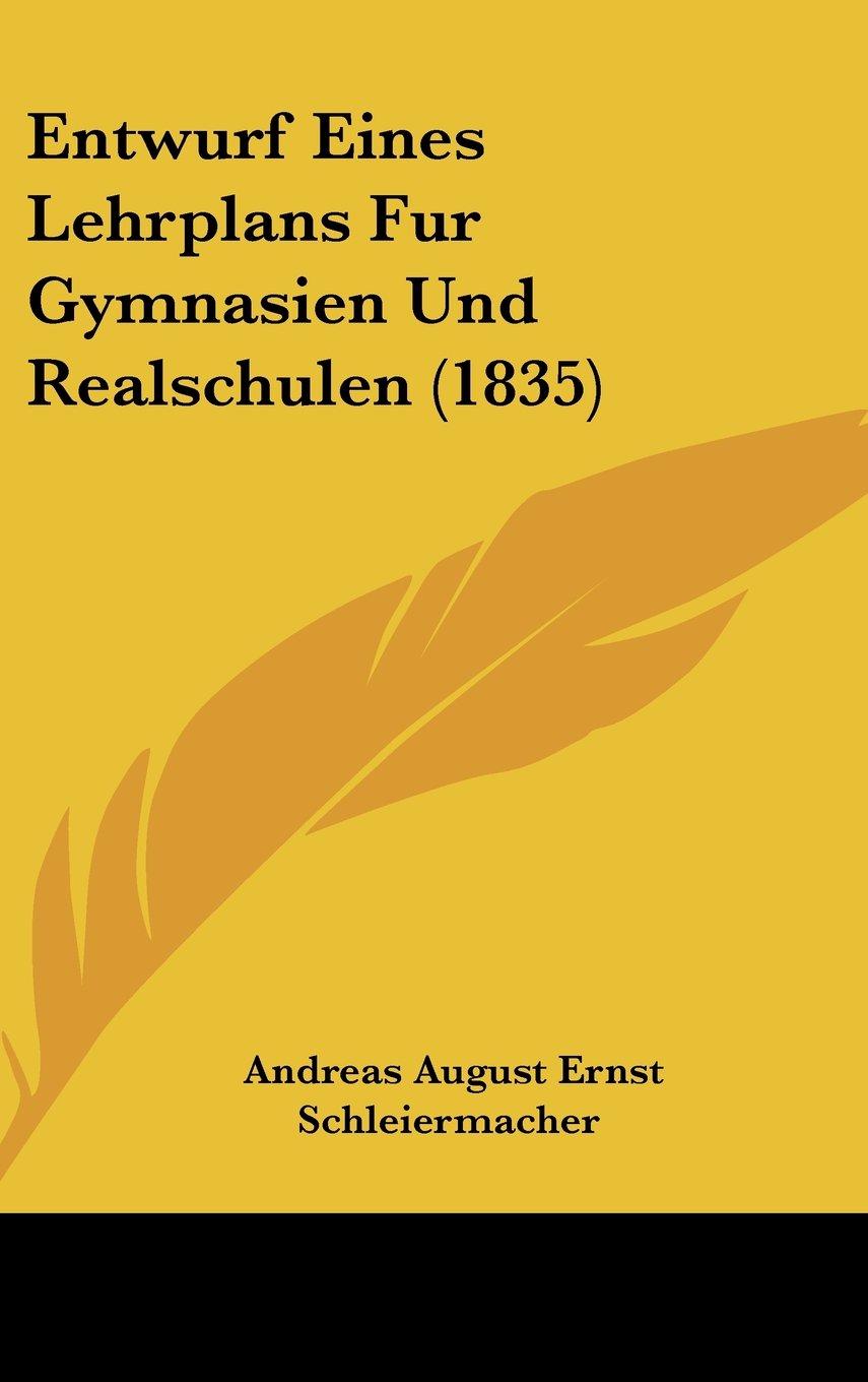 Entwurf Eines Lehrplans Fur Gymnasien Und Realschulen (1835) Contemporary literature