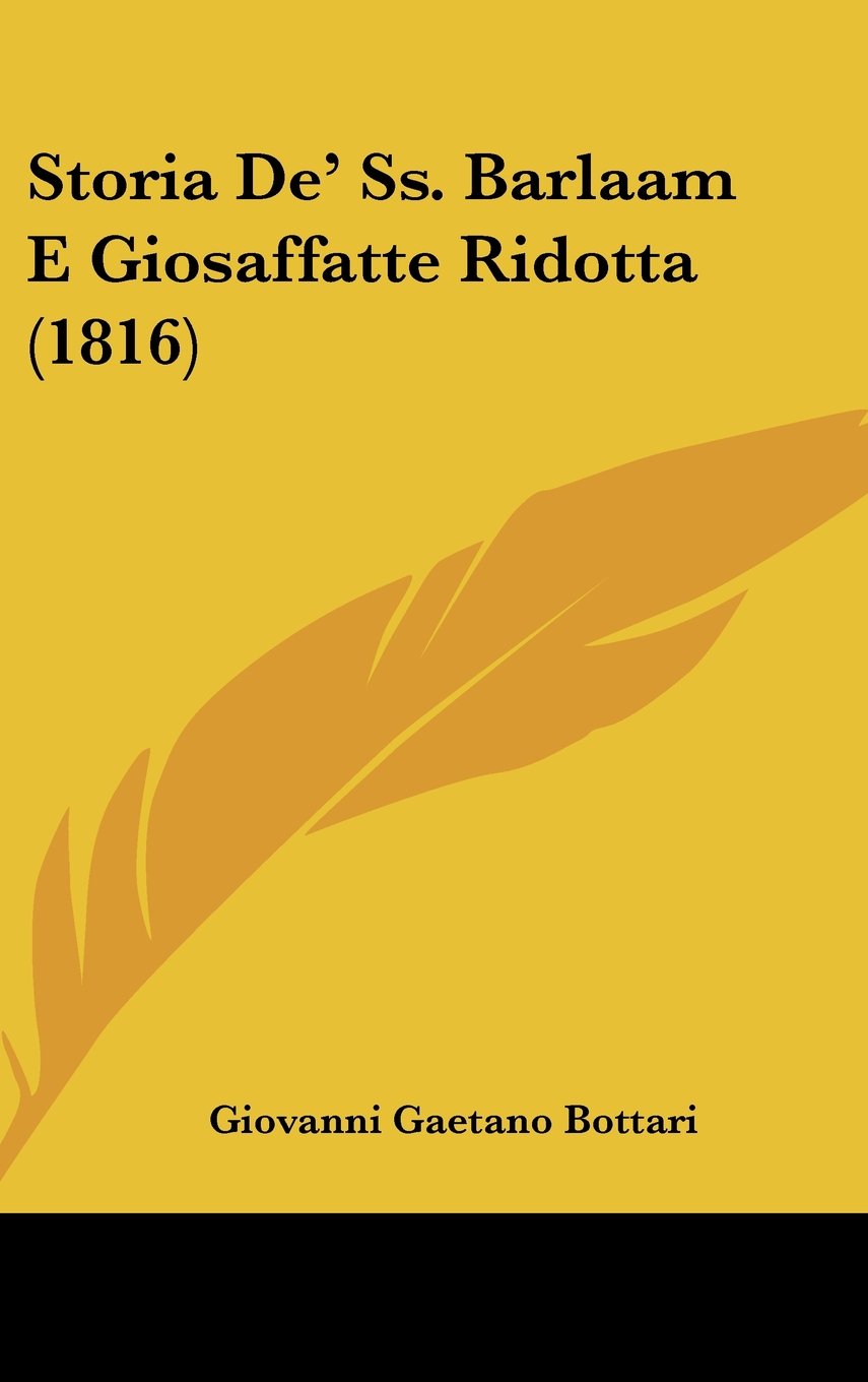 Storia De' Ss. Barlaam E Giosaffatte Ridotta (1816) Contemporary literature