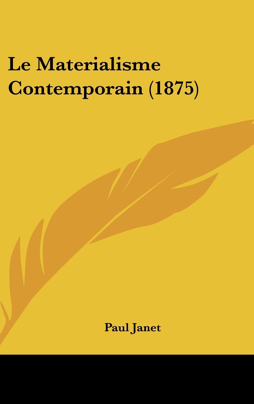 Le Materialisme Contemporain (1875) Contemporary literature