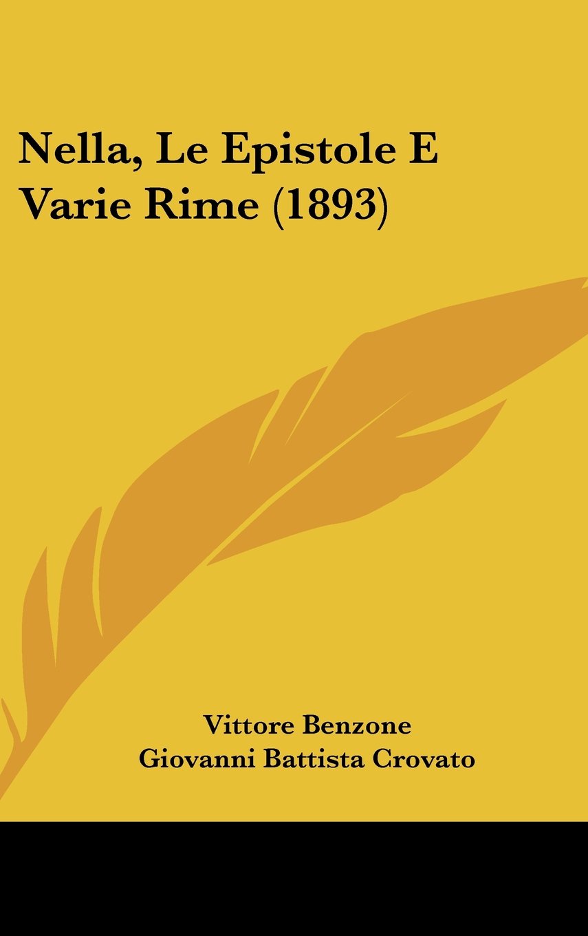 Nella, Le Epistole E Varie Rime (1893) Contemporary literature