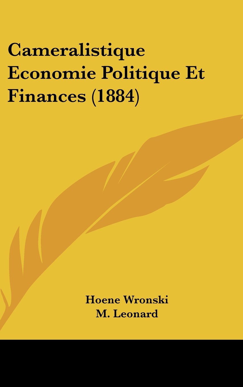 Cameralistique Economie Politique Et Finances (1884) Contemporary literature