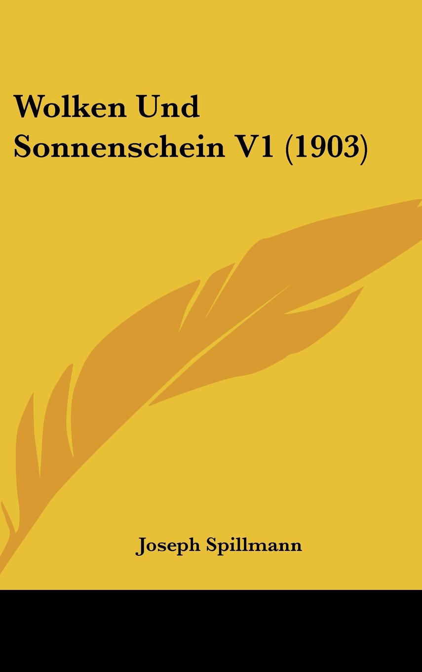 Wolken Und Sonnenschein V1 (1903) Contemporary literature