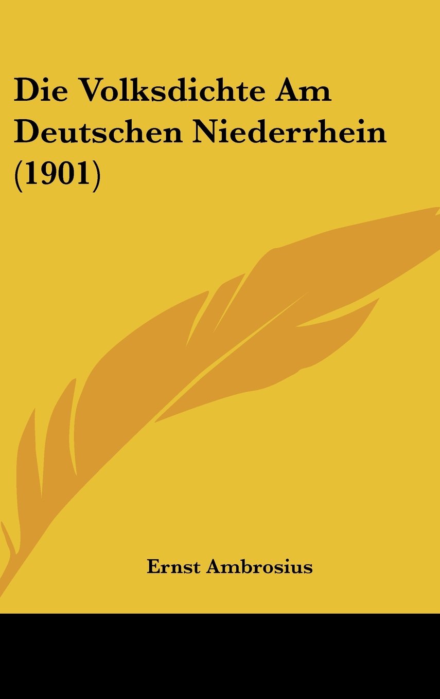 Die Volksdichte Am Deutschen Niederrhein (1901) Contemporary literature