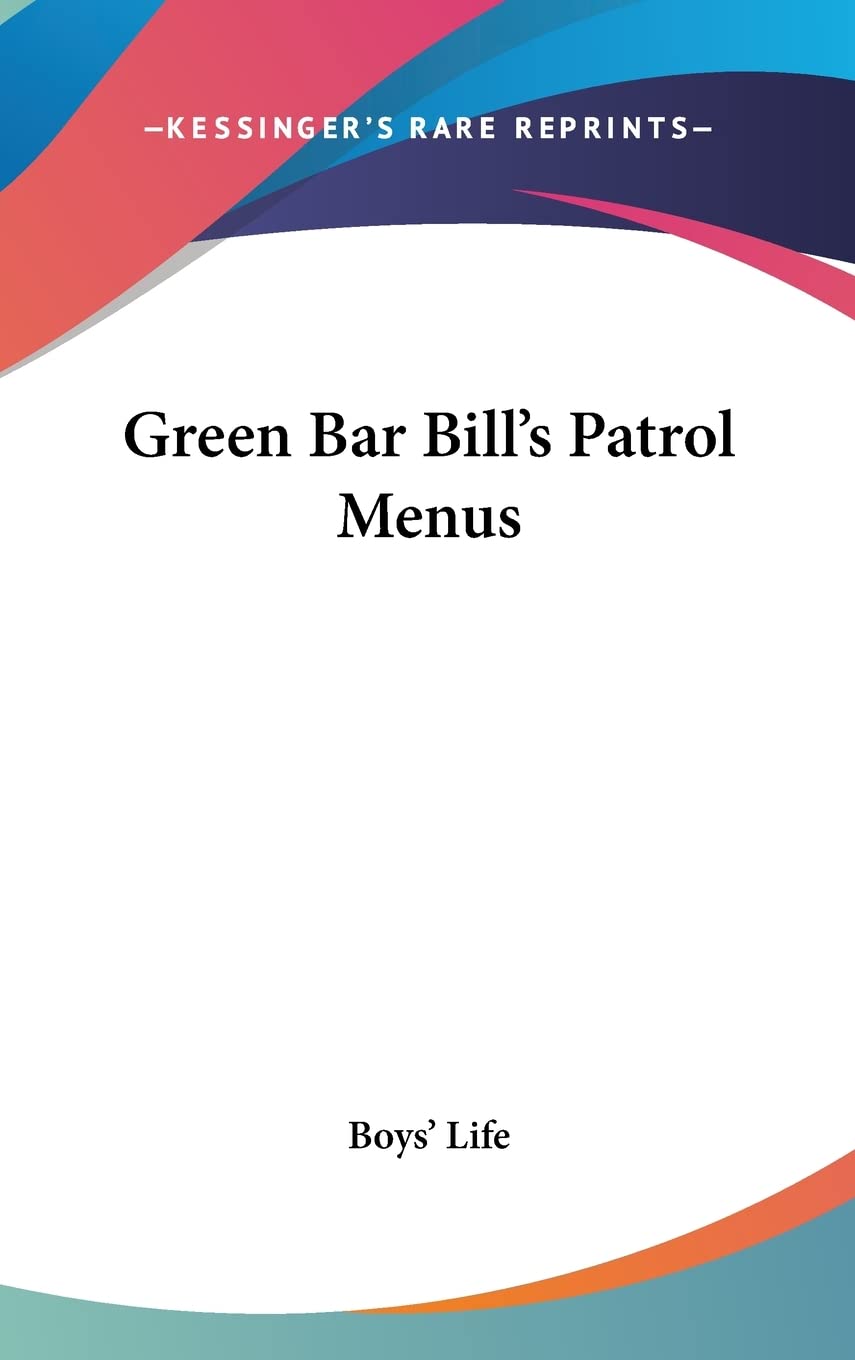 Green Bar Bill's Patrol Menus Leisure & Fun