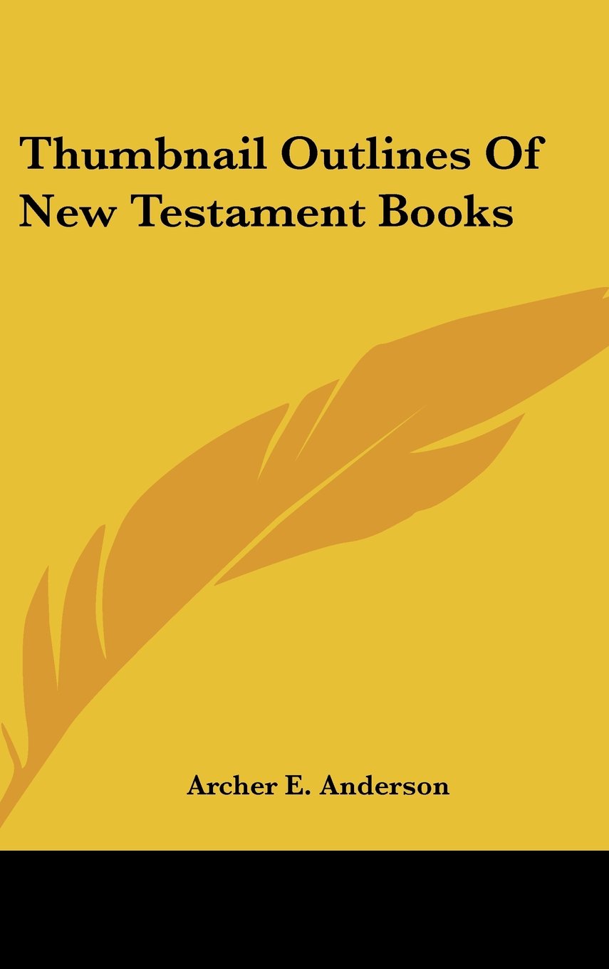 Thumbnail Outlines Of New Testament Books Books
