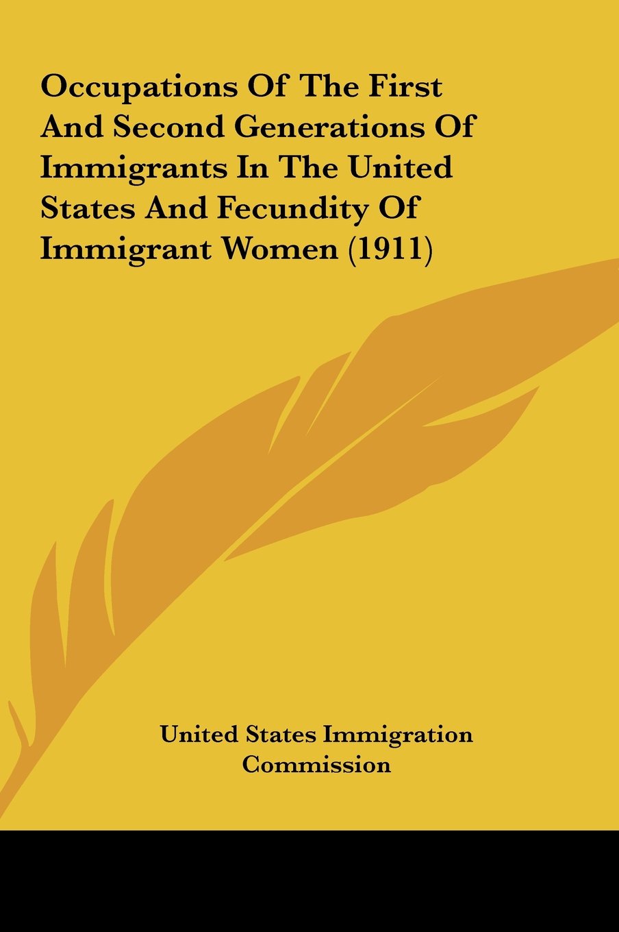 Occupations Of The First And Second Generations Of Immigrants In The United States And Fecundity Of Immigrant Women (1911) Books