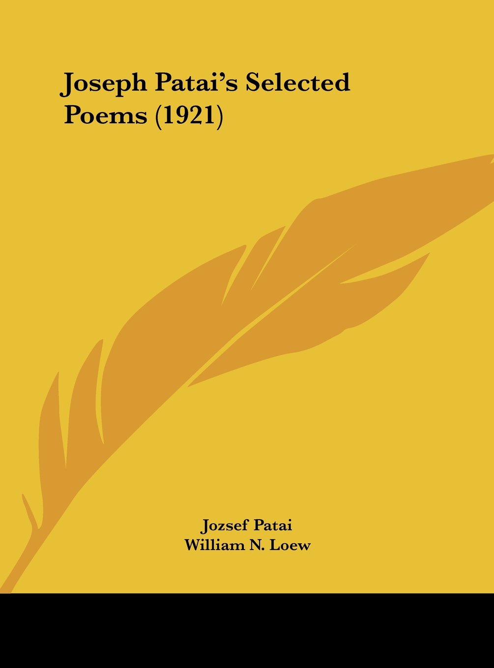 Joseph Patai's Selected Poems (1921) Contemporary literature
