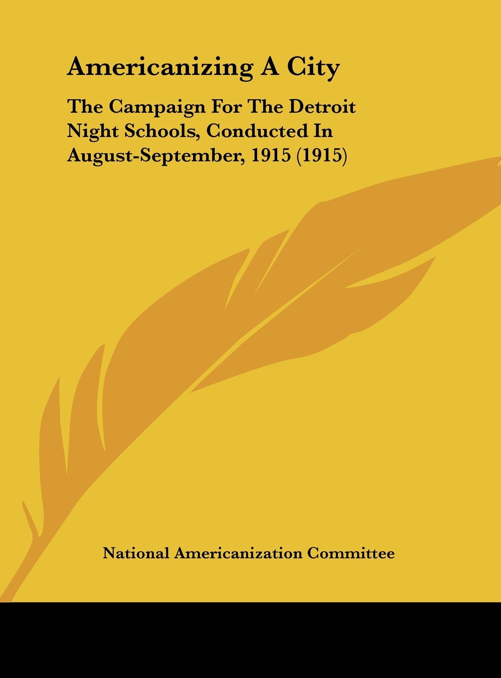 Americanizing A City: The Campaign For The Detroit Night Schools, Conducted In August-September, 1915 (1915) Contemporary literature Books