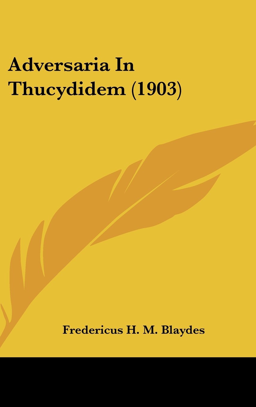 Adversaria In Thucydidem (1903) Contemporary literature