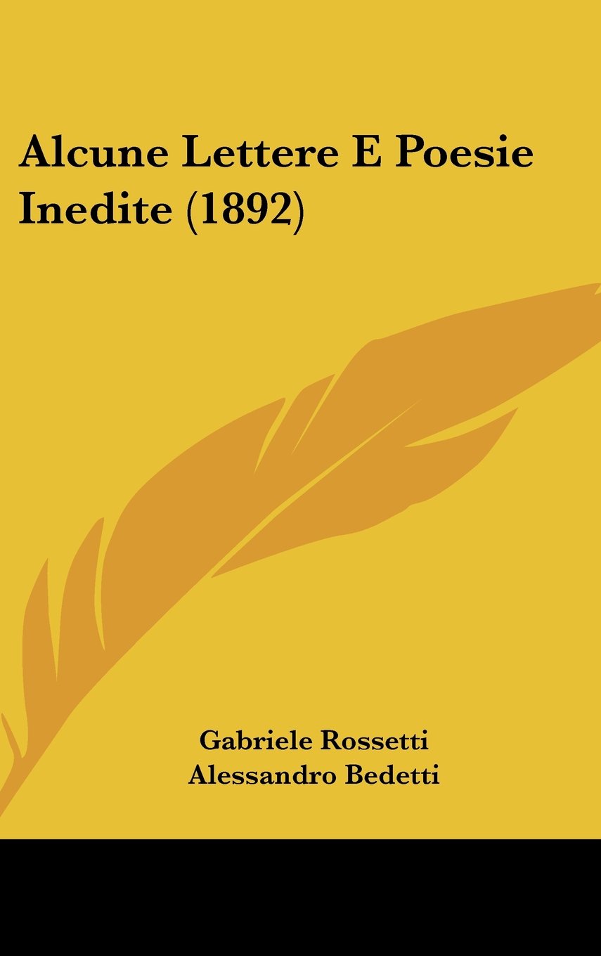 Alcune Lettere E Poesie Inedite (1892) Contemporary literature