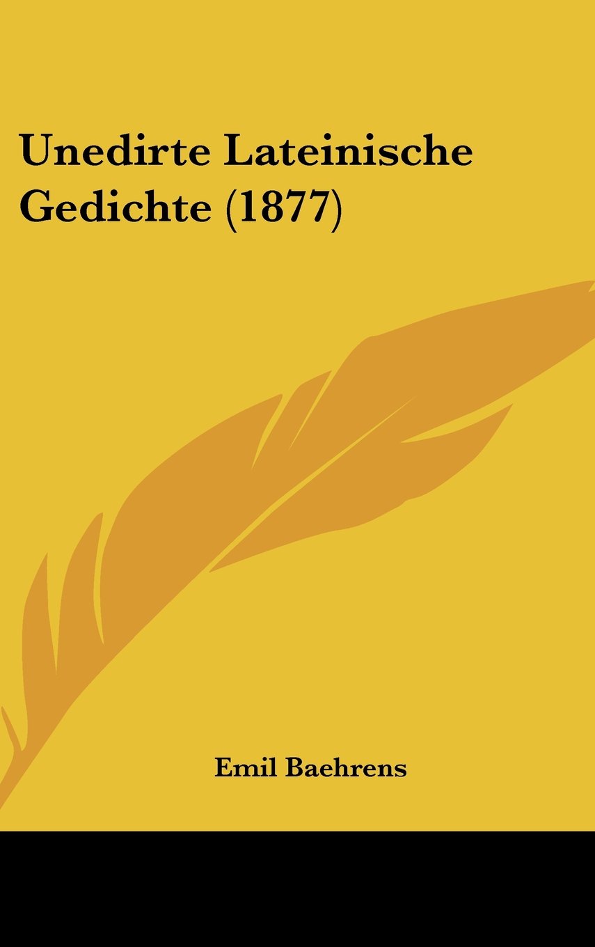 Unedirte Lateinische Gedichte (1877) Contemporary literature
