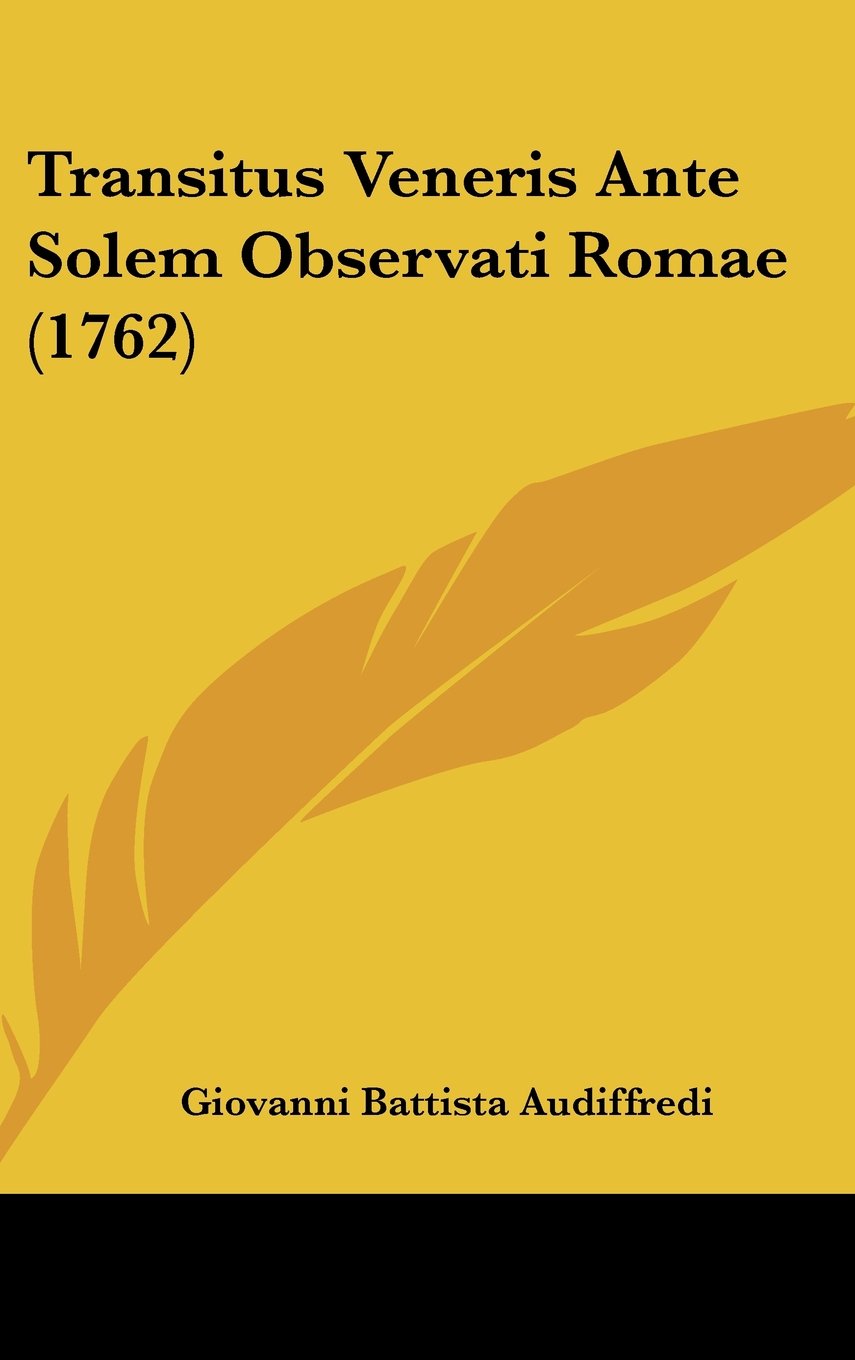 Transitus Veneris Ante Solem Observati Romae (1762) Contemporary literature