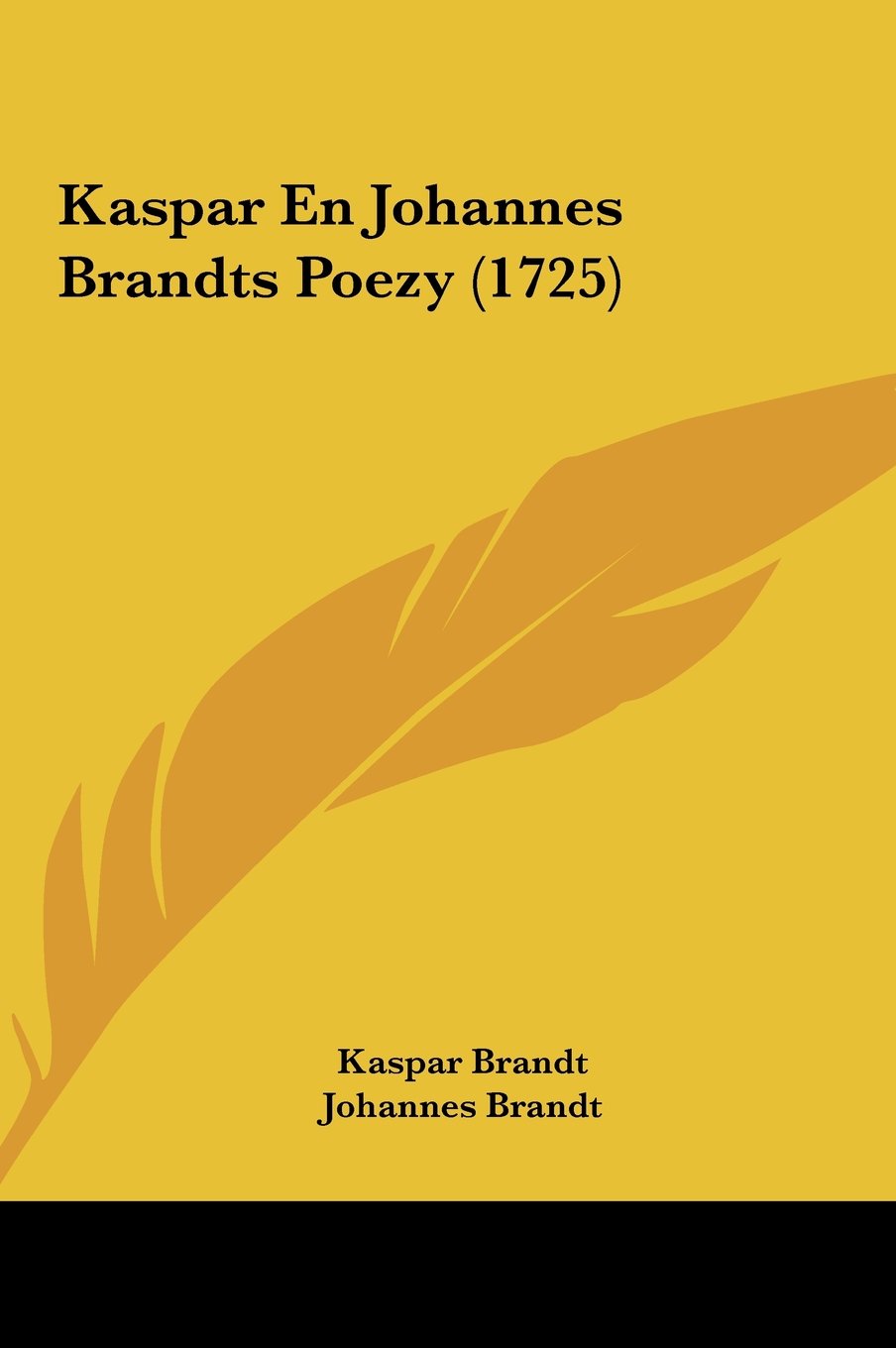Kaspar En Johannes Brandts Poezy (1725) Contemporary literature