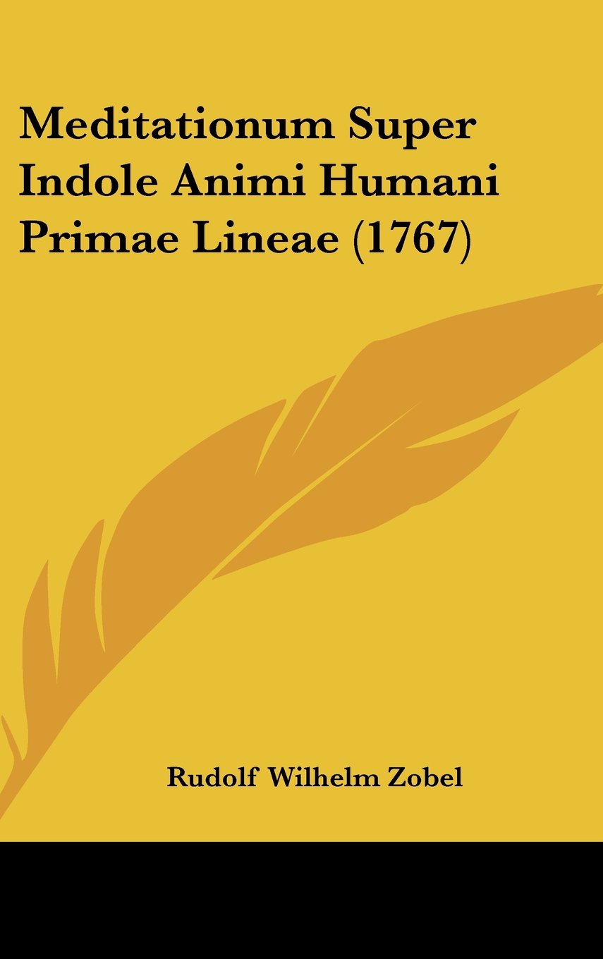 Meditationum Super Indole Animi Humani Primae Lineae (1767) Contemporary literature