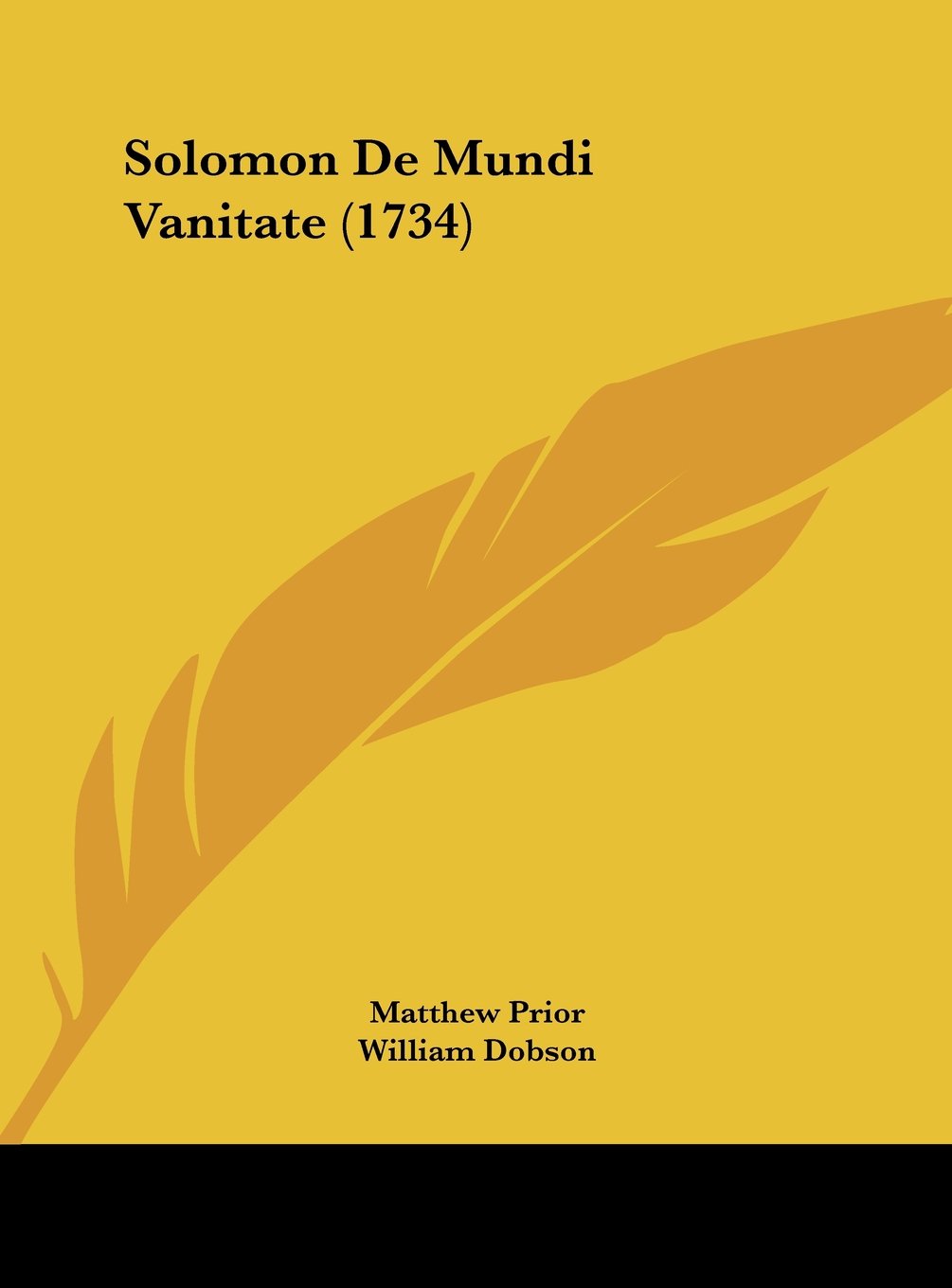 Solomon De Mundi Vanitate (1734) Contemporary literature