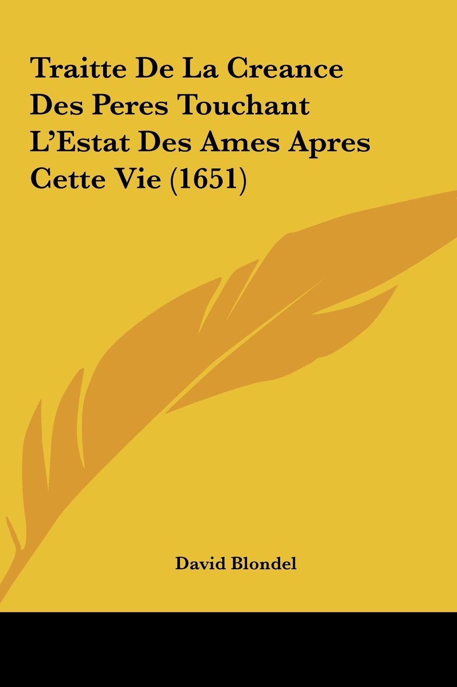 Traitte De La Creance Des Peres Touchant L'Estat Des Ames Apres Cette Vie (1651) Contemporary literature