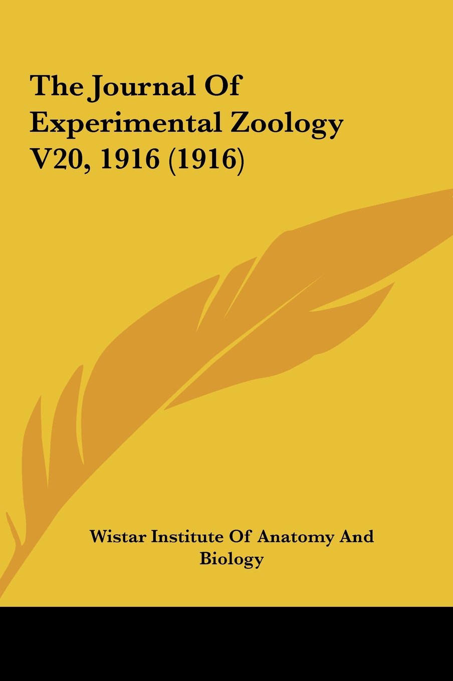 The Journal Of Experimental Zoology V20, 1916 (1916) Contemporary literature Books