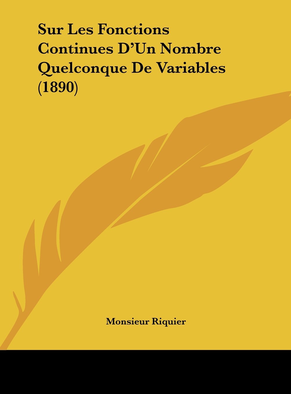 Sur Les Fonctions Continues D'Un Nombre Quelconque De Variables (1890) Contemporary literature