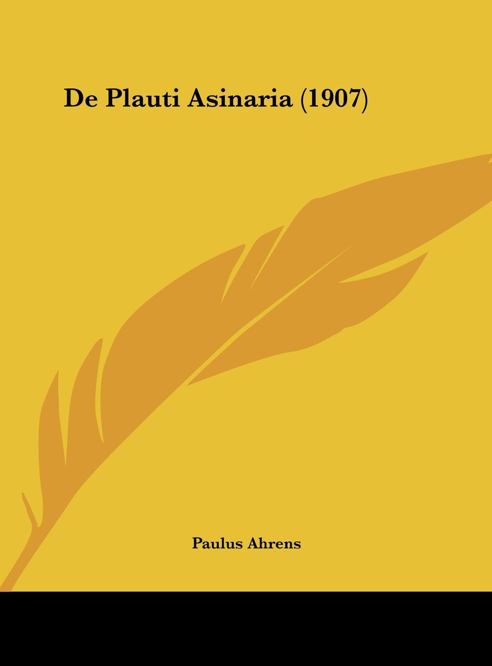 De Plauti Asinaria (1907) Contemporary literature