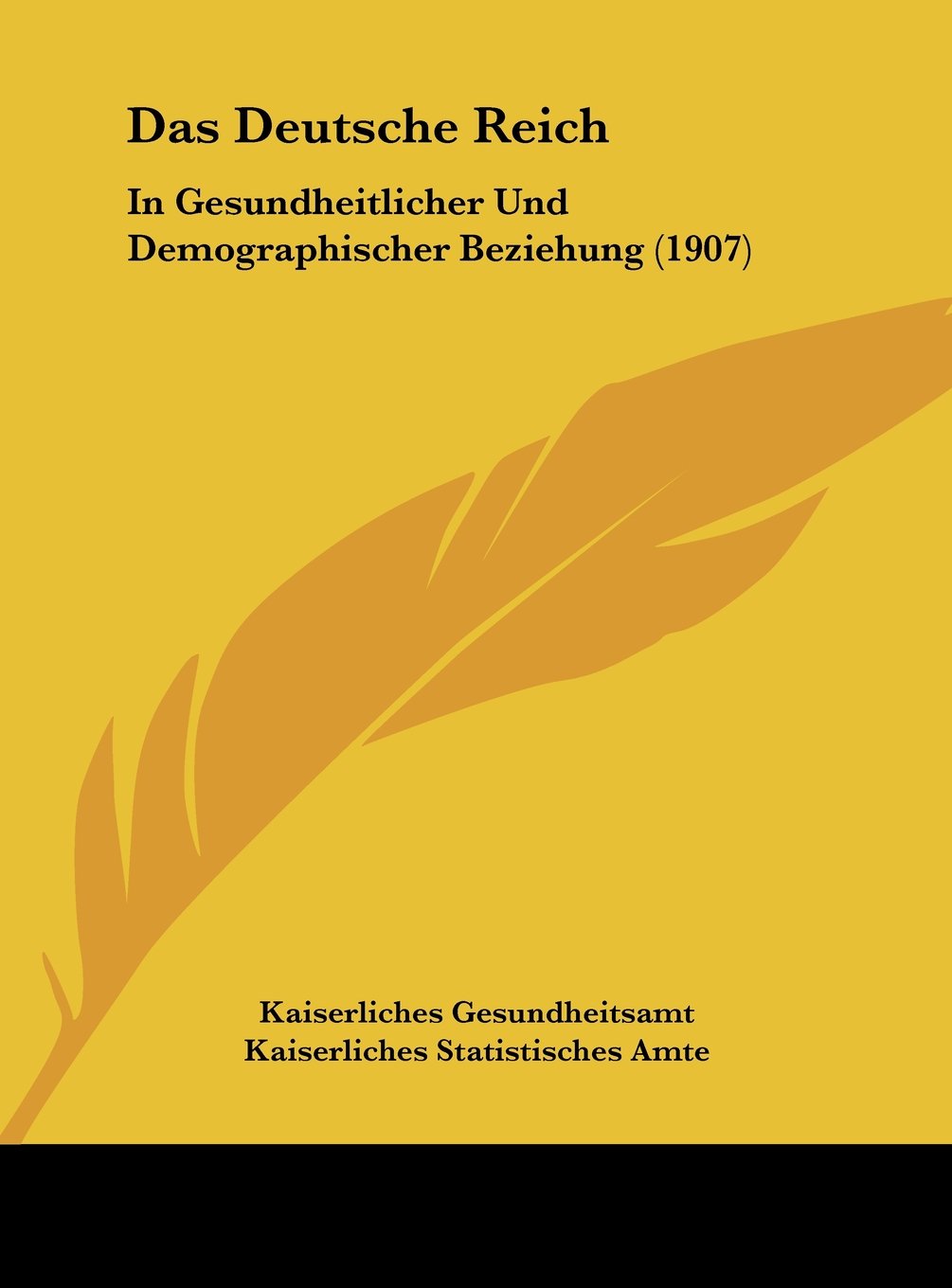 Das Deutsche Reich: In Gesundheitlicher Und Demographischer Beziehung (1907) Contemporary literature