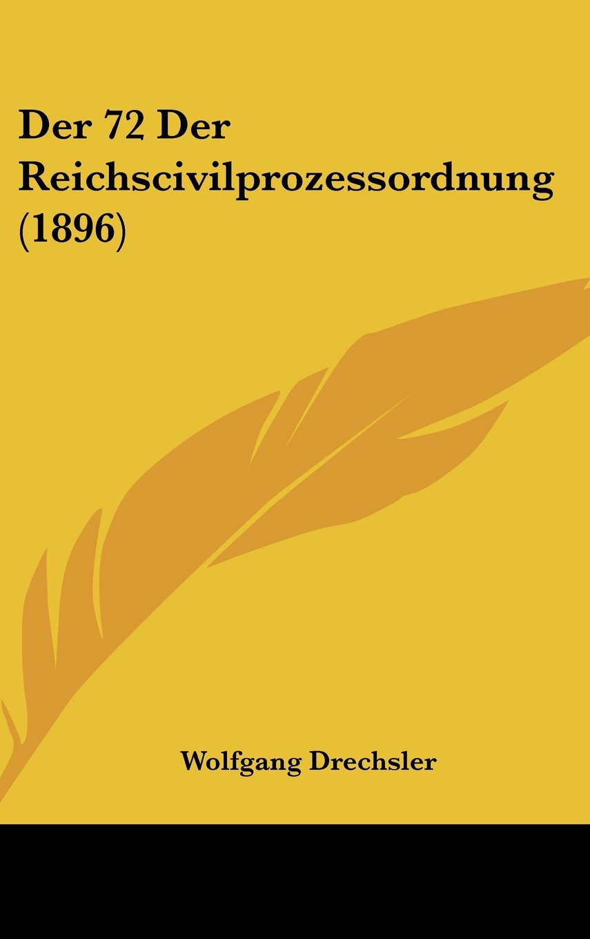 Der 72 Der Reichscivilprozessordnung (1896) Contemporary literature
