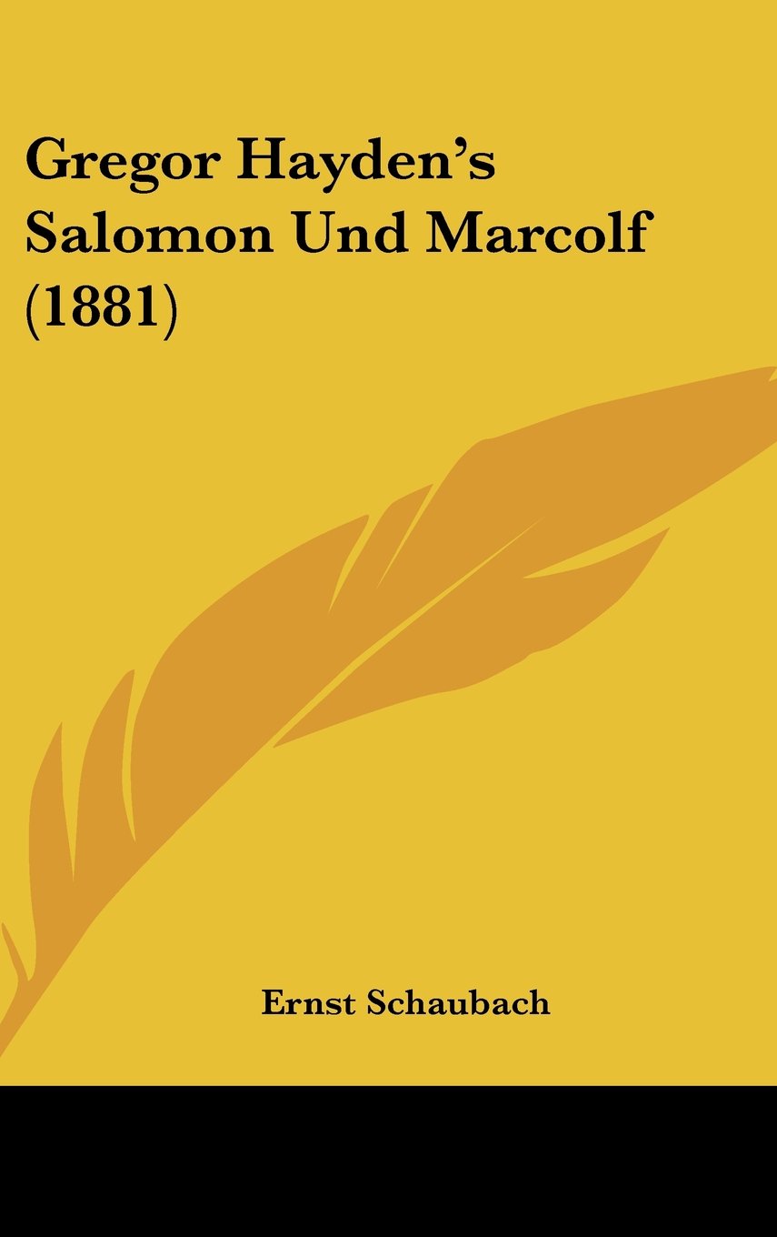 Gregor Hayden's Salomon Und Marcolf (1881) Contemporary literature