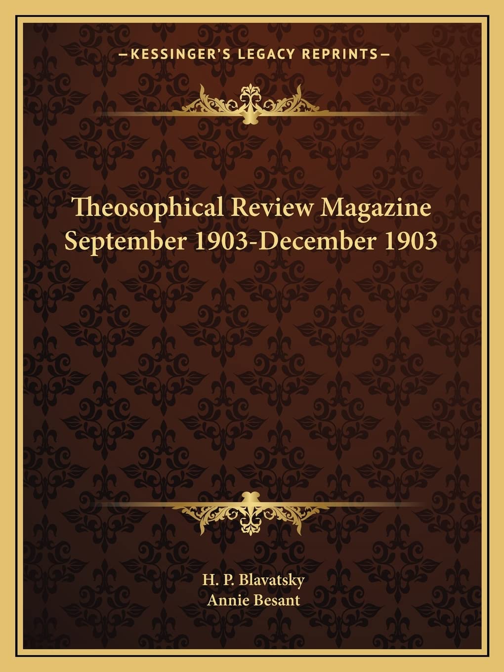 Theosophical Review Magazine September 1903-December 1903 Philosophy