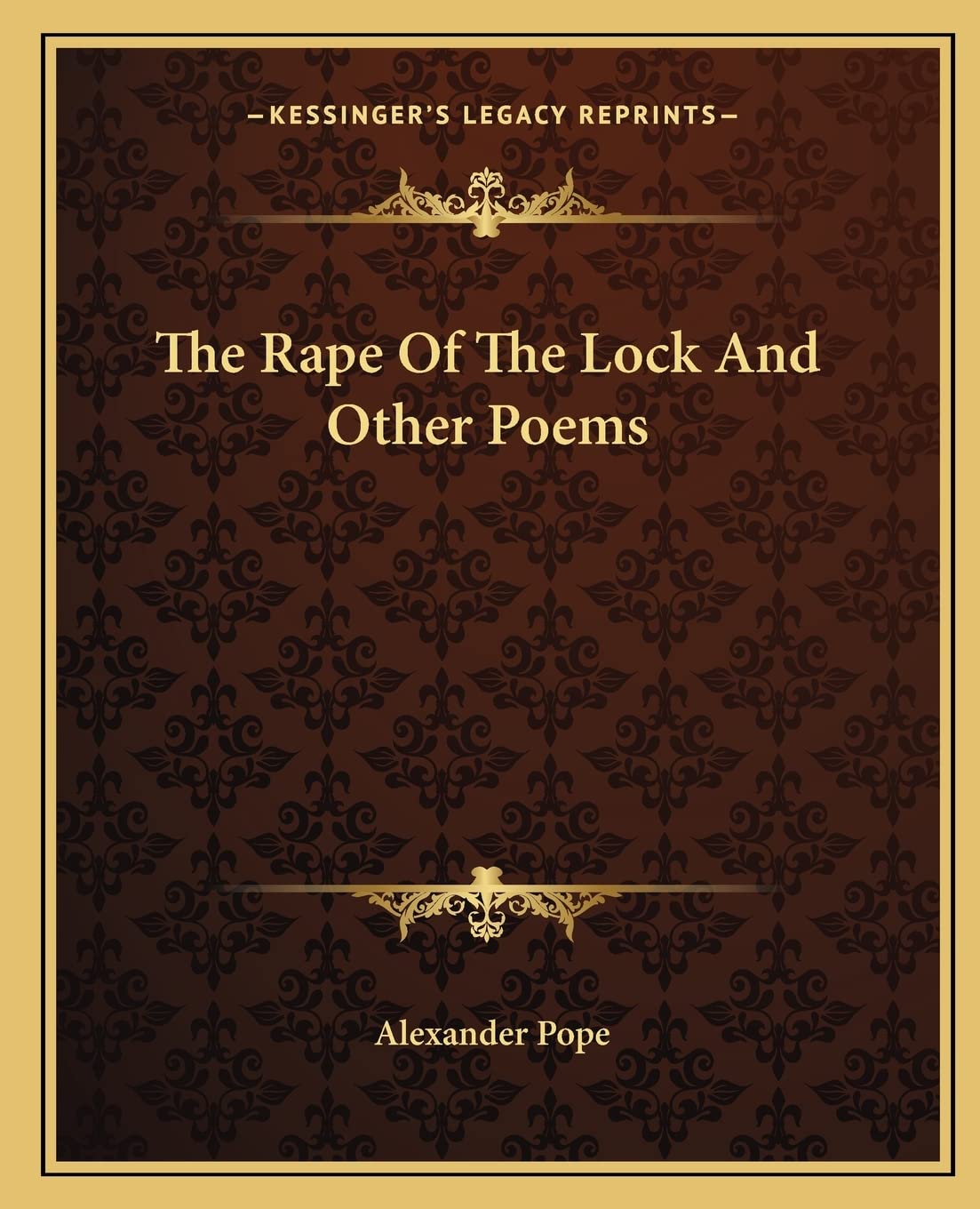 The Rape Of The Lock And Other Poems Poetry