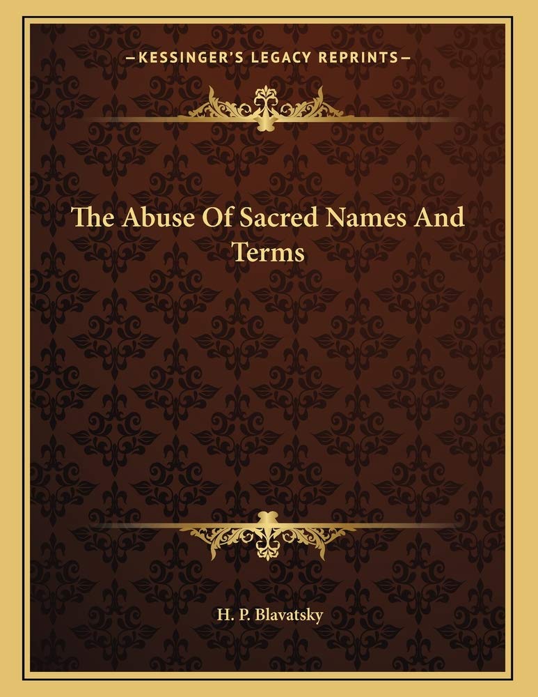 The Abuse Of Sacred Names And Terms Contemporary literature