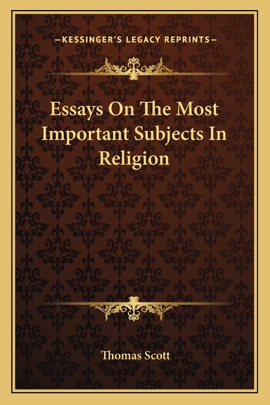 Essays On The Most Important Subjects In Religion Contemporary literature