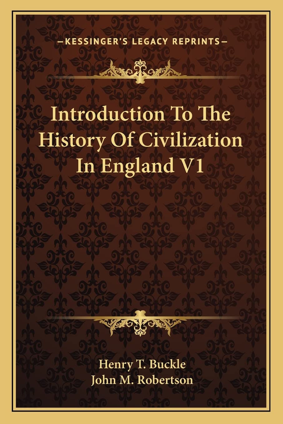 Introduction To The History Of Civilization In England V1 Contemporary literature