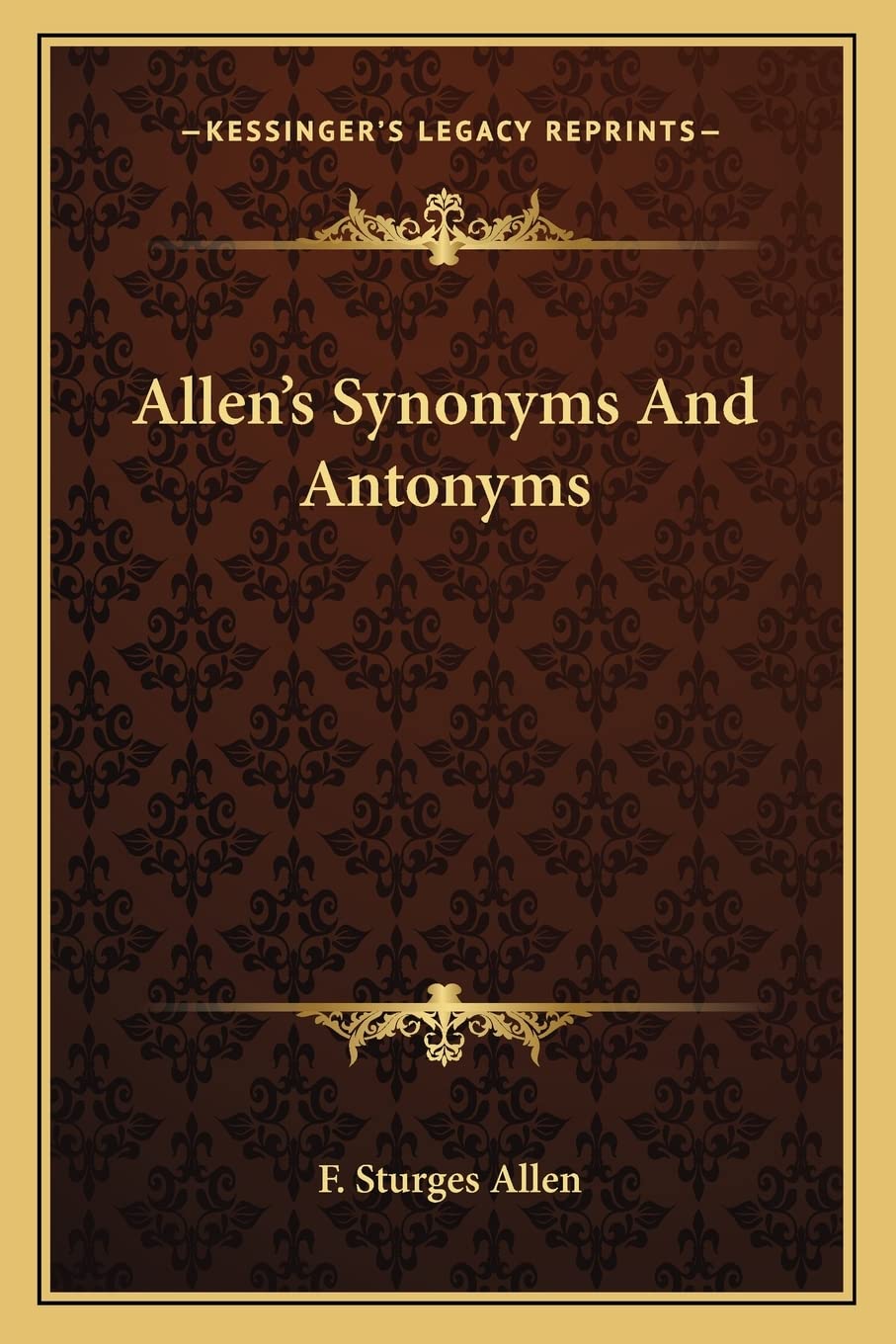 Allen's Synonyms And Antonyms Contemporary literature