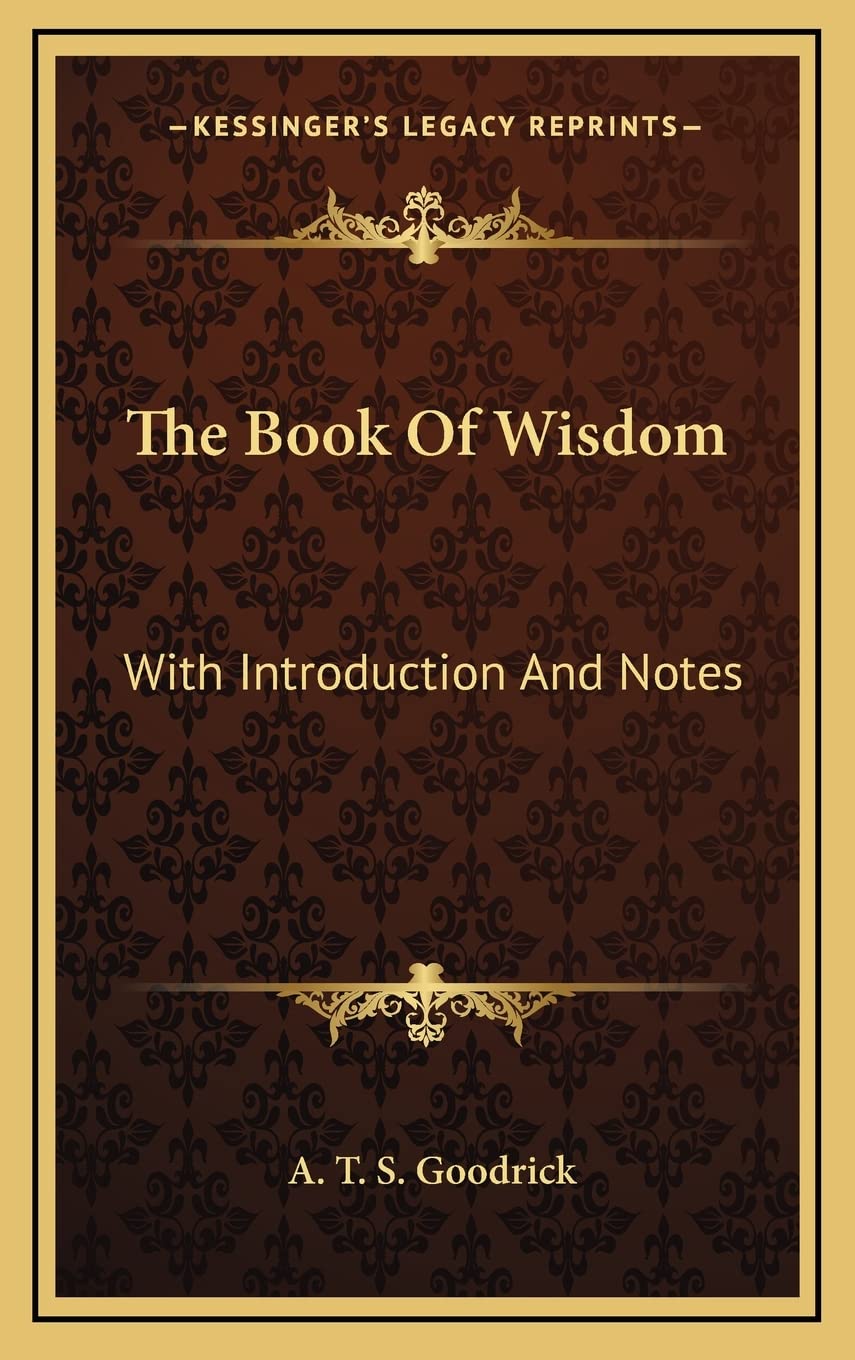 The Book Of Wisdom: With Introduction And Notes Philosophy